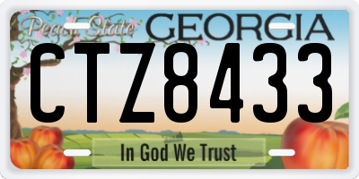 GA license plate CTZ8433