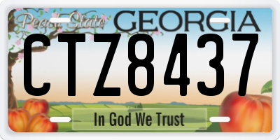 GA license plate CTZ8437