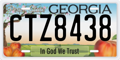 GA license plate CTZ8438