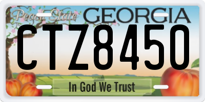 GA license plate CTZ8450