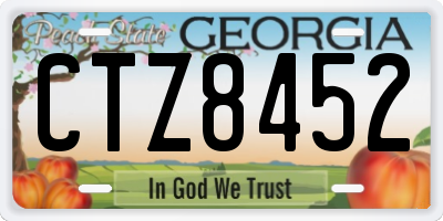 GA license plate CTZ8452
