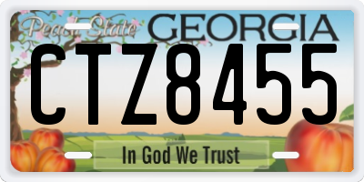 GA license plate CTZ8455