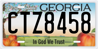 GA license plate CTZ8458