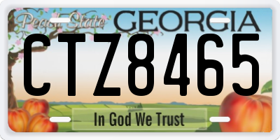 GA license plate CTZ8465