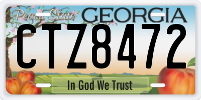 GA license plate CTZ8472