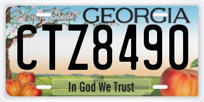 GA license plate CTZ8490
