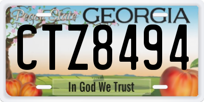 GA license plate CTZ8494