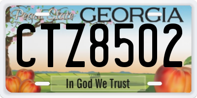 GA license plate CTZ8502