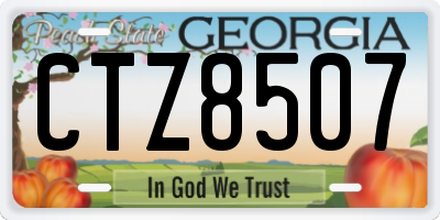 GA license plate CTZ8507