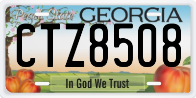GA license plate CTZ8508