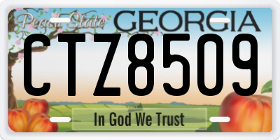 GA license plate CTZ8509