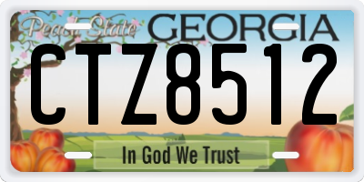 GA license plate CTZ8512