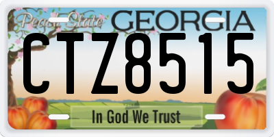 GA license plate CTZ8515