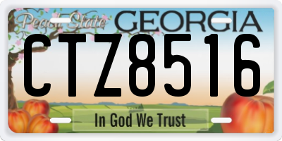 GA license plate CTZ8516