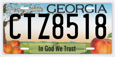 GA license plate CTZ8518