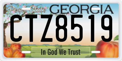 GA license plate CTZ8519