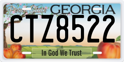 GA license plate CTZ8522
