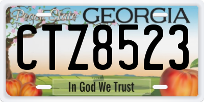 GA license plate CTZ8523