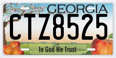 GA license plate CTZ8525