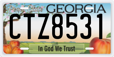 GA license plate CTZ8531