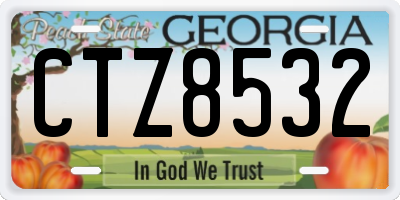 GA license plate CTZ8532