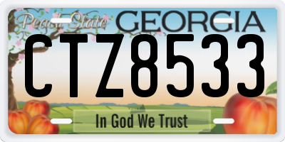 GA license plate CTZ8533