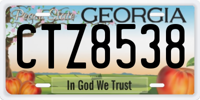 GA license plate CTZ8538