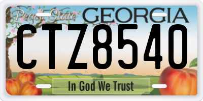 GA license plate CTZ8540