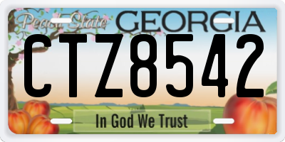 GA license plate CTZ8542
