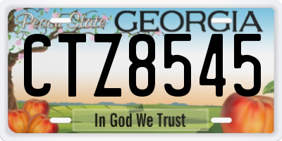 GA license plate CTZ8545