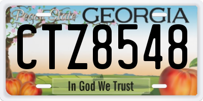 GA license plate CTZ8548