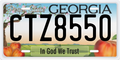 GA license plate CTZ8550