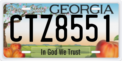 GA license plate CTZ8551