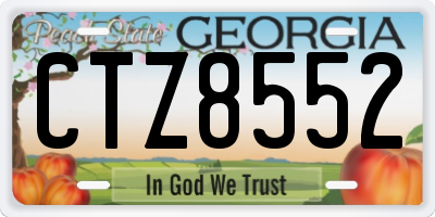GA license plate CTZ8552