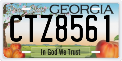 GA license plate CTZ8561