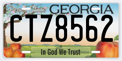 GA license plate CTZ8562