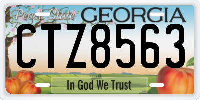 GA license plate CTZ8563