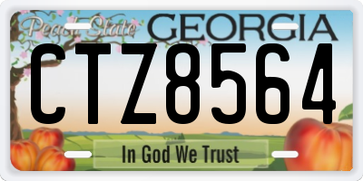 GA license plate CTZ8564