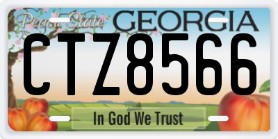 GA license plate CTZ8566