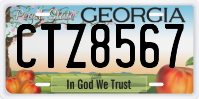 GA license plate CTZ8567