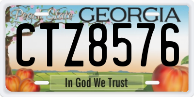 GA license plate CTZ8576