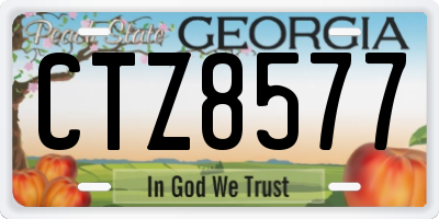 GA license plate CTZ8577
