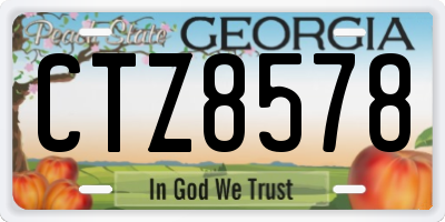 GA license plate CTZ8578