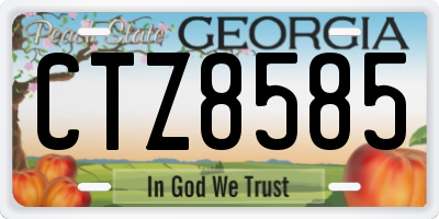 GA license plate CTZ8585