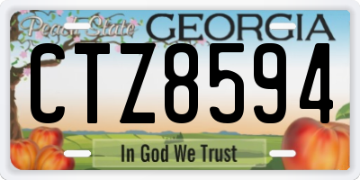 GA license plate CTZ8594