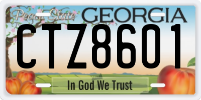 GA license plate CTZ8601