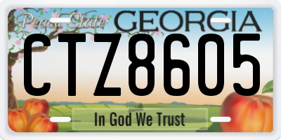 GA license plate CTZ8605