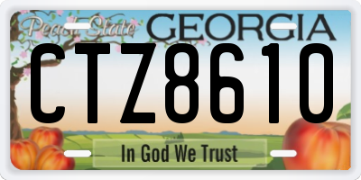 GA license plate CTZ8610