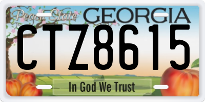 GA license plate CTZ8615