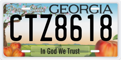 GA license plate CTZ8618